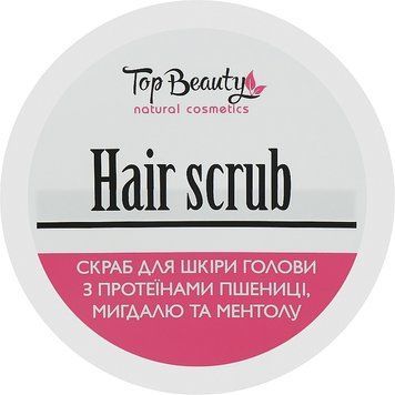 Скраб-пілінг для шкіри голови з протеїнами пшениці, мигдалю та ментолу Top Beauty Hair Scrab 00691 фото