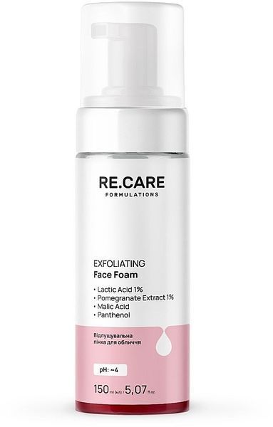 Відлущувальна пінка для обличчя Re.Care Exfoliating Face Foam 01060 фото