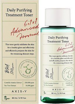 Тонер для проблемної шкіри з центеллою та BHA-кислотою Axis-Y Daily Purifying Treatment Toner 00868 фото