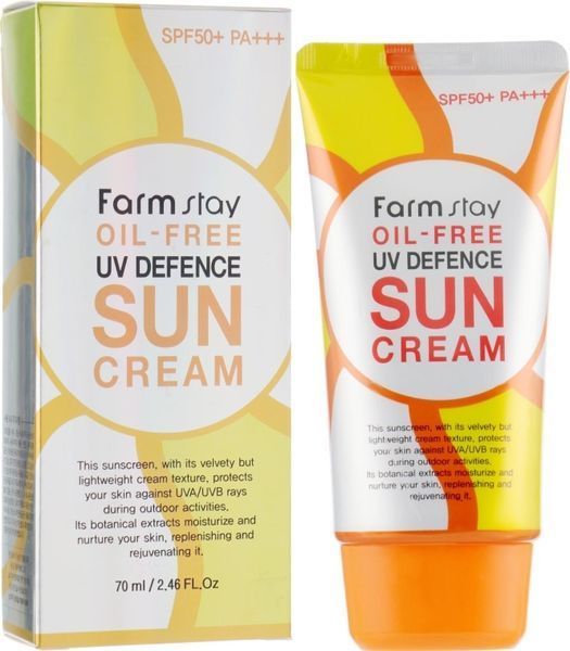 Сонцезахисний знежирений крем Farmstay Oil-Free Uv Defence Sun Cream SPF50+ PA+ 75 фото