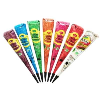 Хна для розпису по тілу в конусі Golecha Color Henna Paste Cone Рожева 0668 фото
