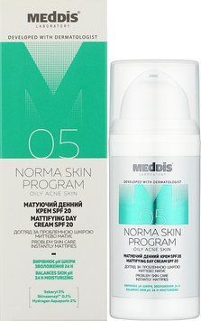 Матувальний денний крем SPF20 Meddis Norma Skin Program 8641 фото