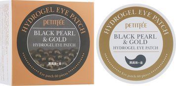 Гідрогелеві патчі для очей з золотом і чорними перлами Petitfee Black Pear & Gold Hydrogel Eye Patch 346 фото