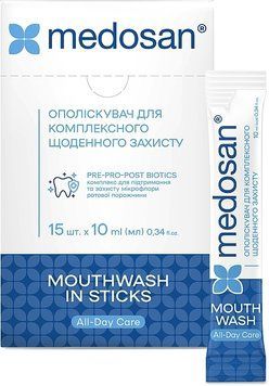 Ополіскувач для комплексного щоденного захисту в стіках Medosan All-Day Care Mouthwash 01201 фото